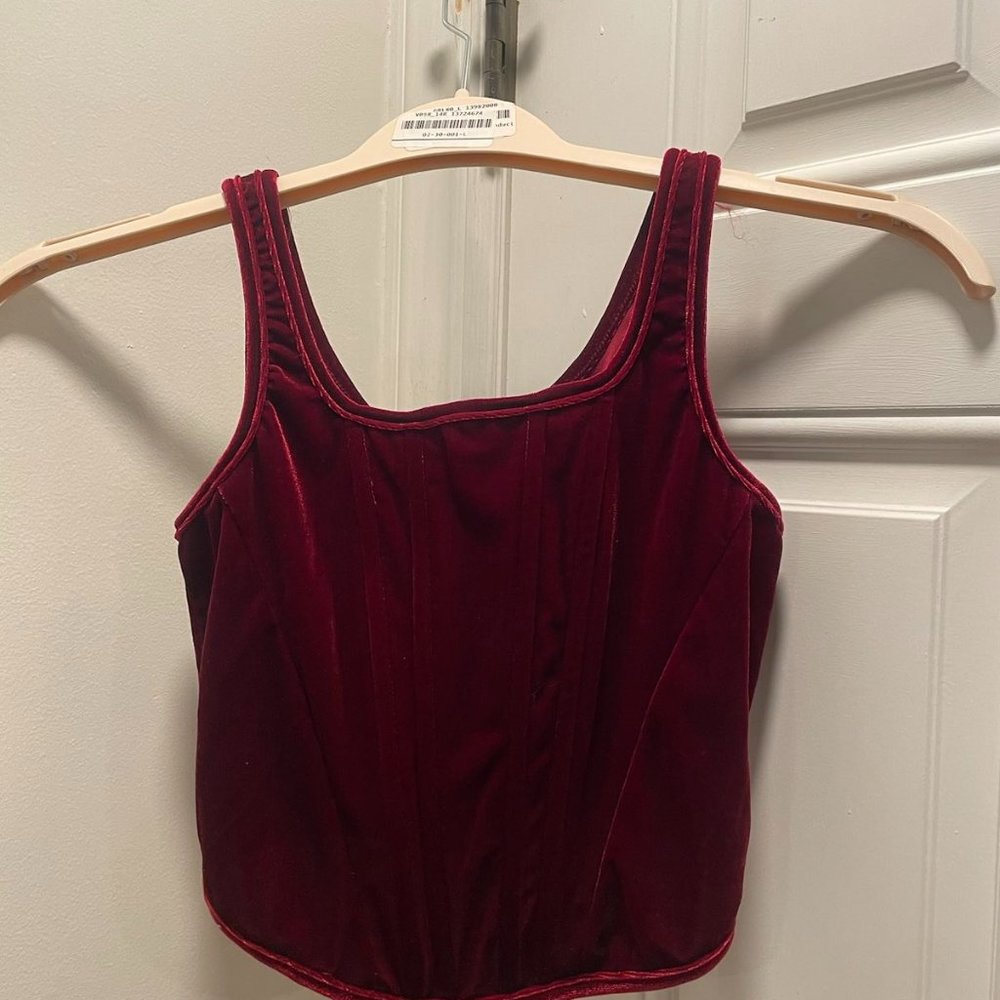 Velvet Corset Top Red Size S